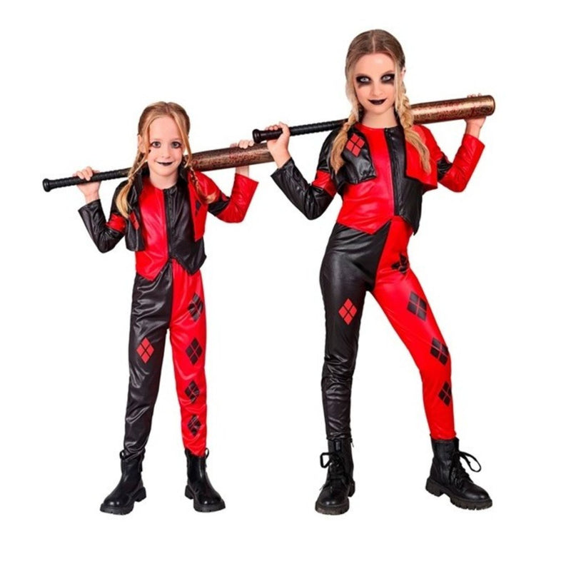 Kostüm "Böser Harlekin" für Kinder | Jacke, Weste und Hose - Schwarz/Rot