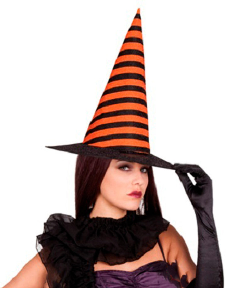 Hexenhut "Lara" mit Streifen | Orange