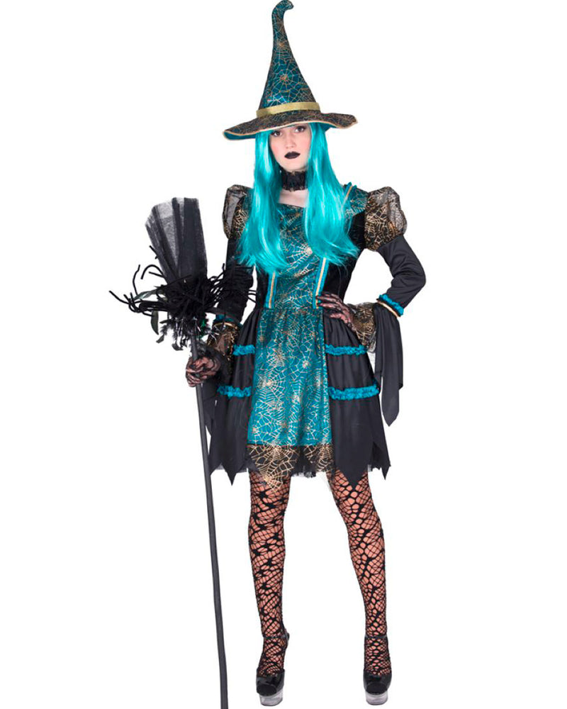 Hexenkostüm"Patty" für Damen - Kurz | Petrol