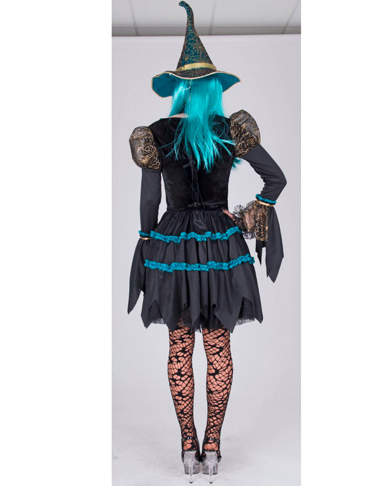 Hexenkostüm"Patty" für Damen - Kurz | Petrol