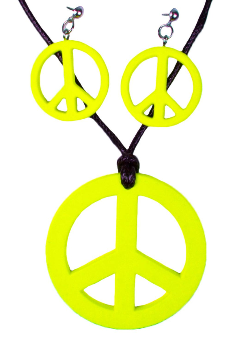 Hippie Peace Schmuck Set 3-tlg. | Gelb