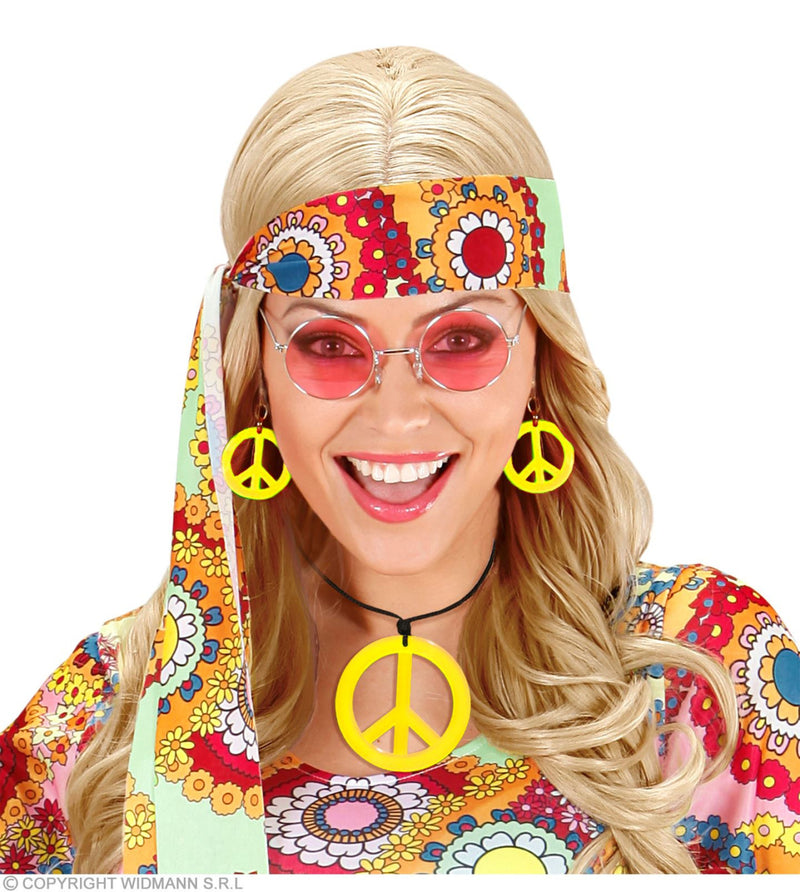 Hippie Peace Schmuck Set 3-tlg. | Gelb