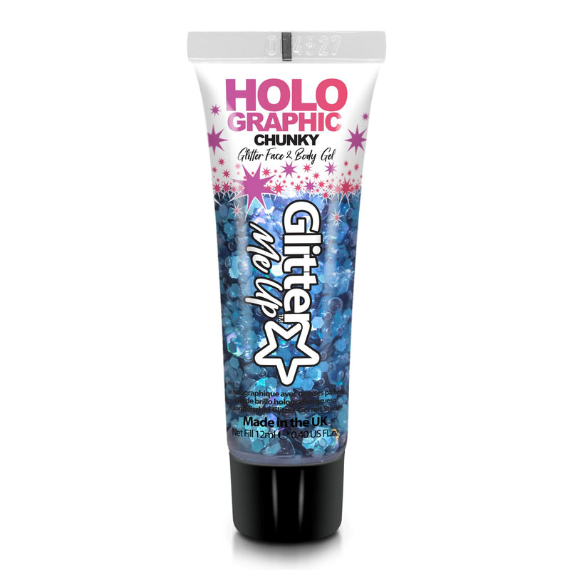 Holographic Chunky Glitter Gel - Make-up 12 ml | Cosmic Blue