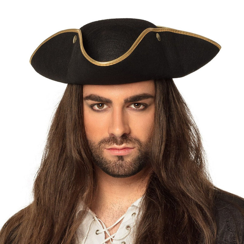 Piratenhut Admiral Henry für Herren | Schwarz - Seeräuber