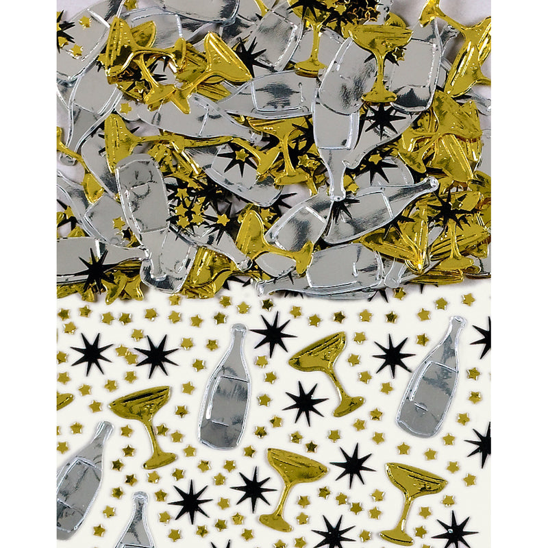 "Sekt Party" Folien Konfetti | 14g Silber Gold