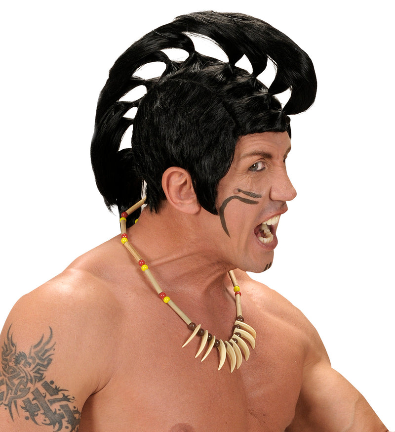 Punk Herren Perücke "Mohikaner" K0813 | Schwarz