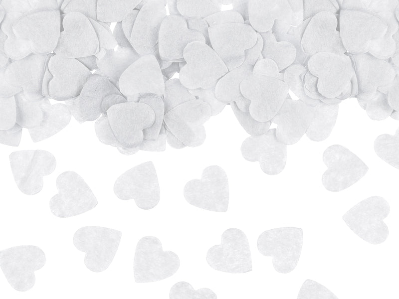 Konfetti Papier Herzen Weiß 15g