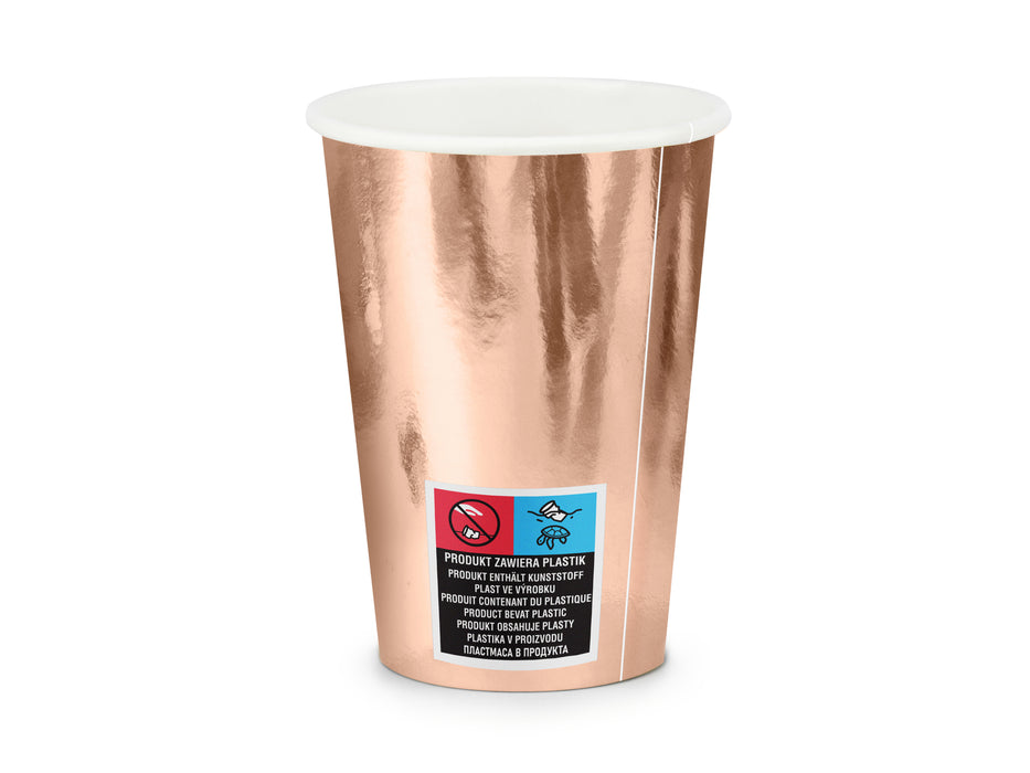 Pappbecher Uni 220ml/6Stk. Rosegold