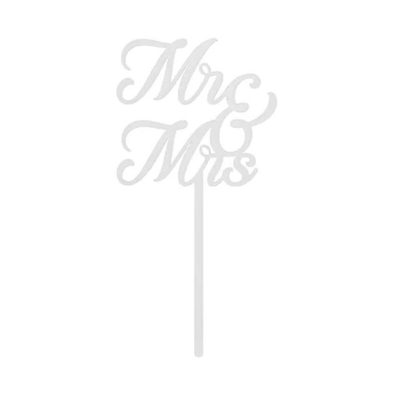 Tortendeko "Mr&Mrs" Weiß | 16,5 cm