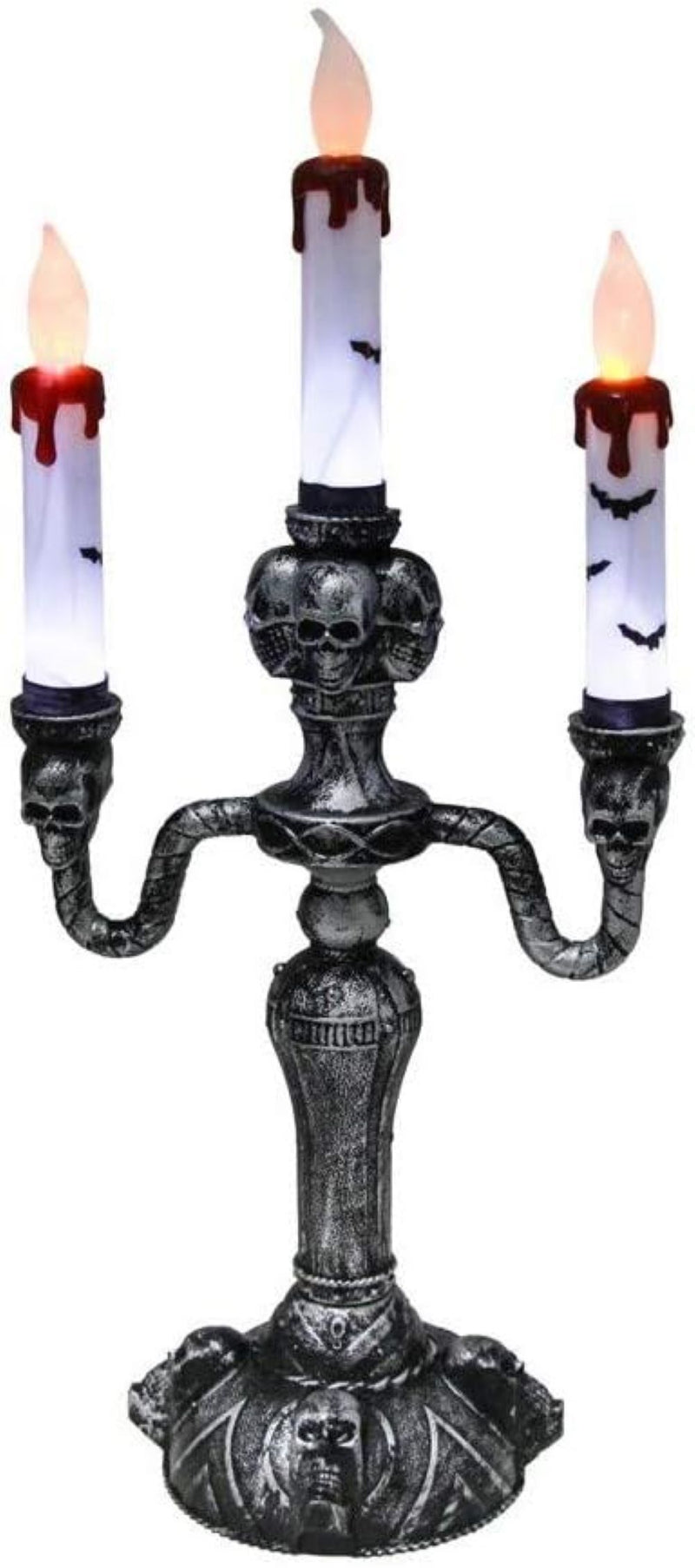 "Kerzenleuchter mit blutigen Kerzen" 40 x 17 cm | LED Halloween Dekoration