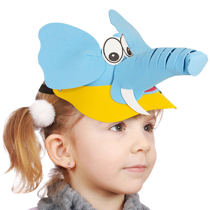 Tier Kinderhut Schirmmütze aus Schaumstoff | Tiger, Löwe oder Elefant