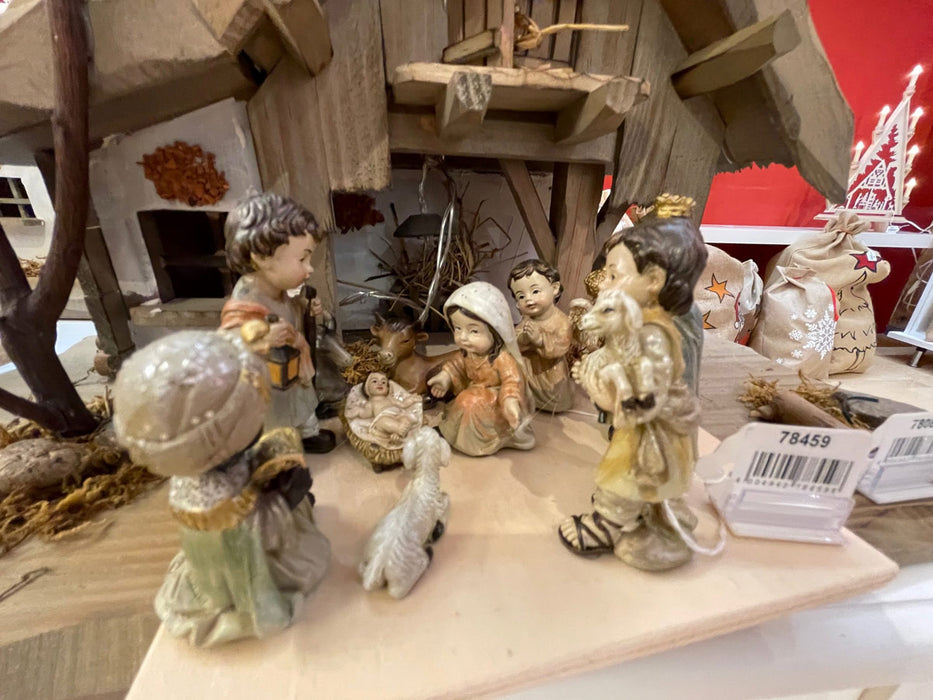 Kinderkrippenfiguren Set 11-tlg. 3,0 - 7,5 cm Naturfarben Weihnachtskrippe | 78459