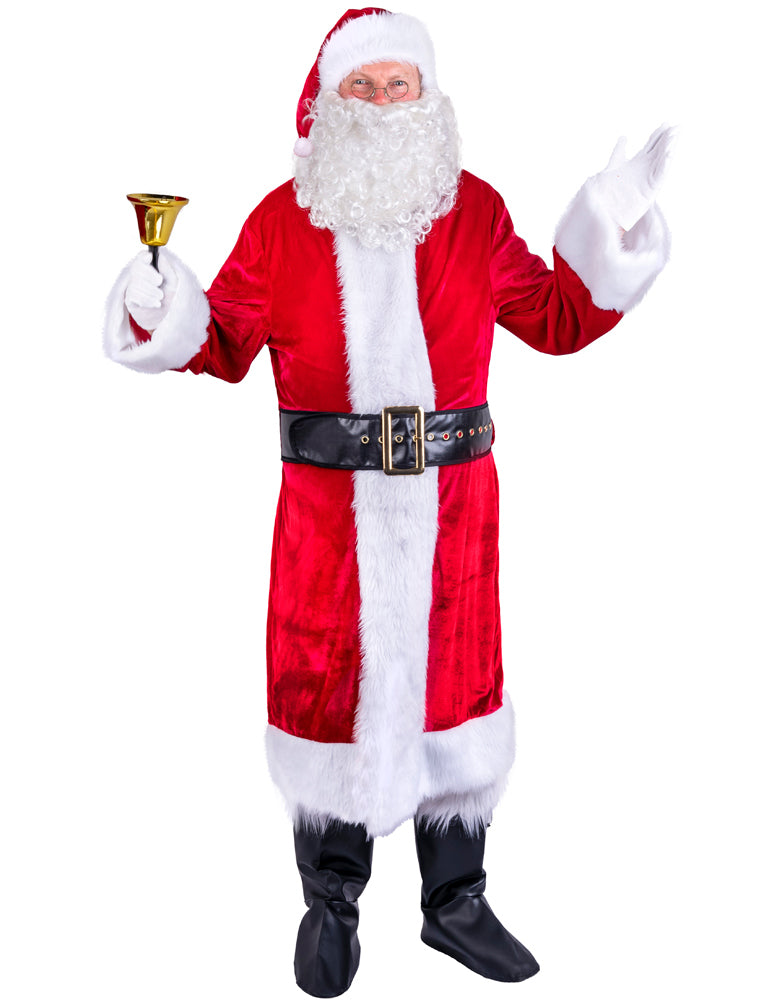 Nikolaus Weihnachtsmann Kostüm Set mit Mantel Mütze und Bart | Santa Weihnachten