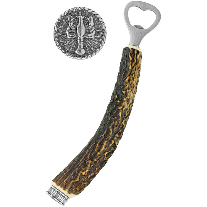 Funk Hirschhorn Flaschenöffner mit Zierkappe | Sternzeichen Krebs