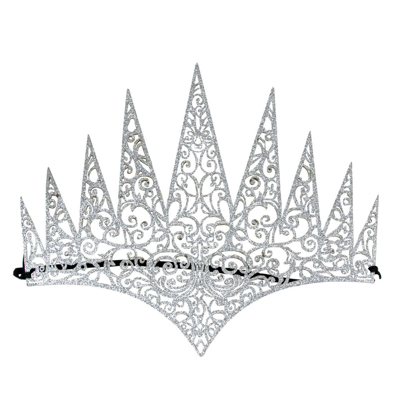 Glitter Stirnband Krone zum Eis Königin Kostüm | Silber