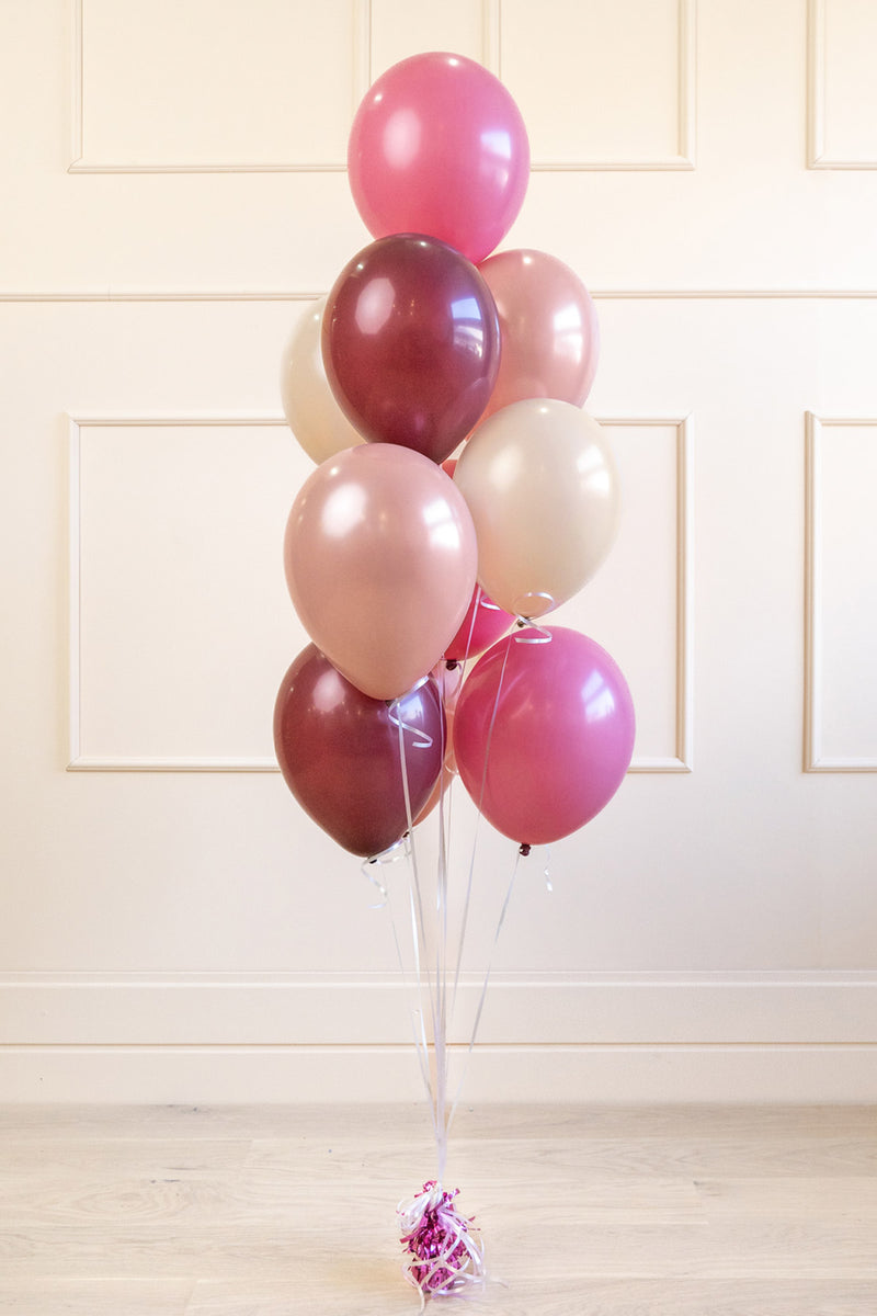 Luftballon Ø30cm Set | 10 Stk. Rosa/Pflaume/Alabaster/Roségold Mix