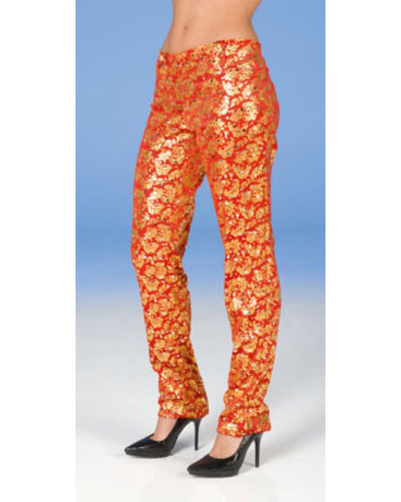 Samt Leggings rot gold