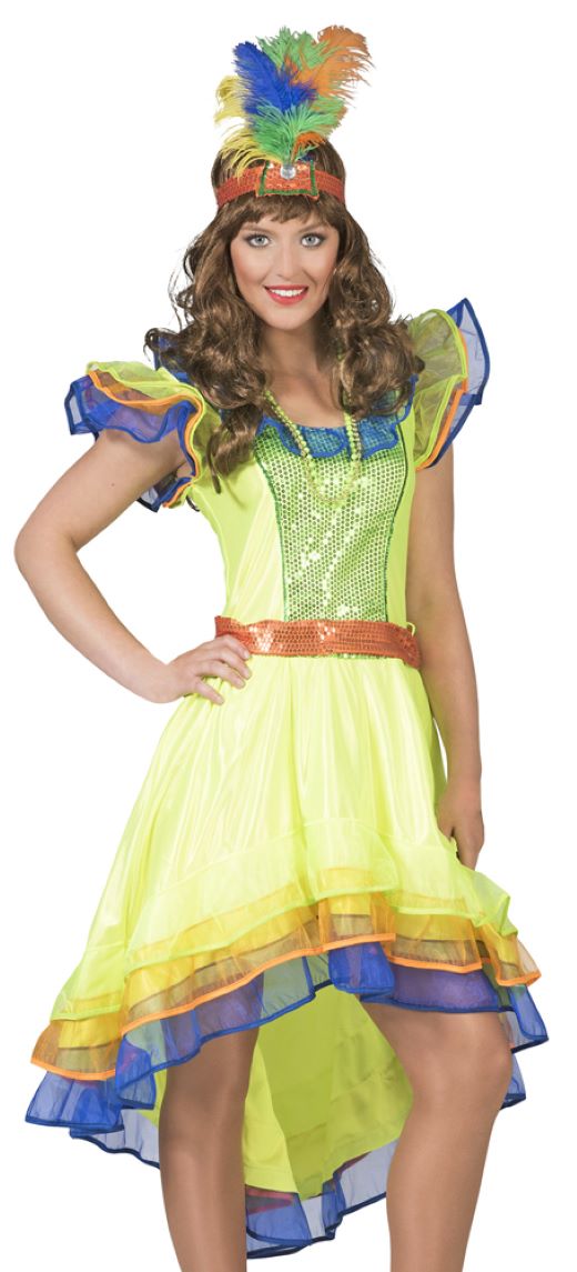 Brasilianerin Kostüm "Leticia" für Damen - Buntes Samba Party Tanzkleid