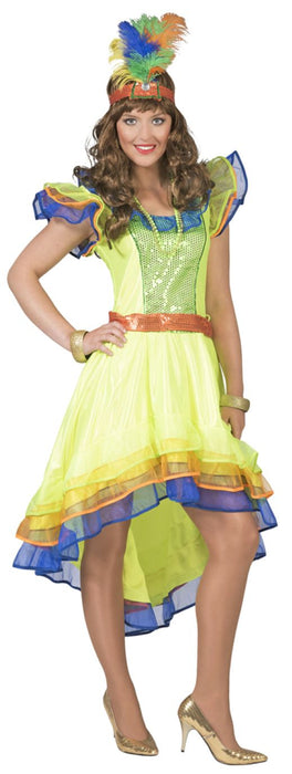 Brasilianerin Kostüm "Leticia" für Damen - Buntes Samba Party Tanzkleid