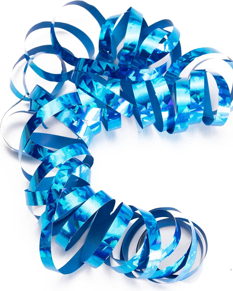 Luftschlangen "Holografisch" 4m / 5 Rollen | Blau