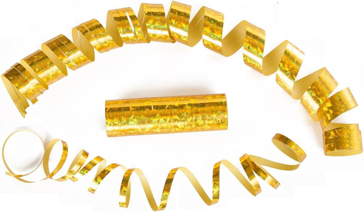Luftschlangen "Holografisch" 4m / 1 Rolle | Gold