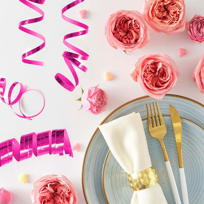 Luftschlangen "Holografisch" 4m / 5 Rollen | Pink