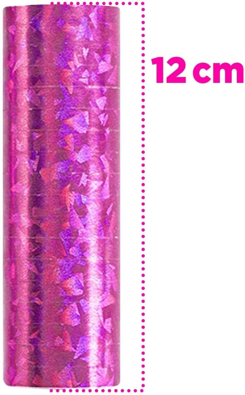 Luftschlangen "Holografisch" 4m / 5 Rollen | Pink