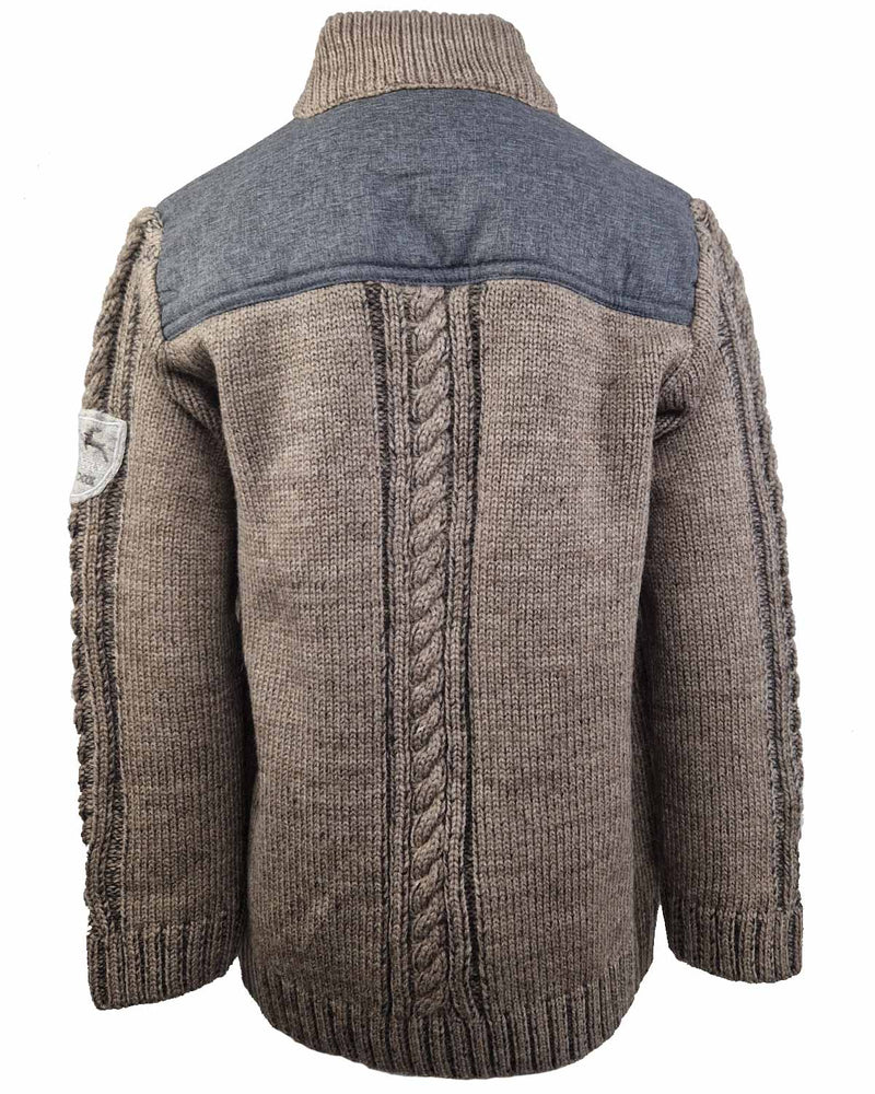 Maddox Jungen Strickjacke "Altwil" mit Zopfmuster | Braun