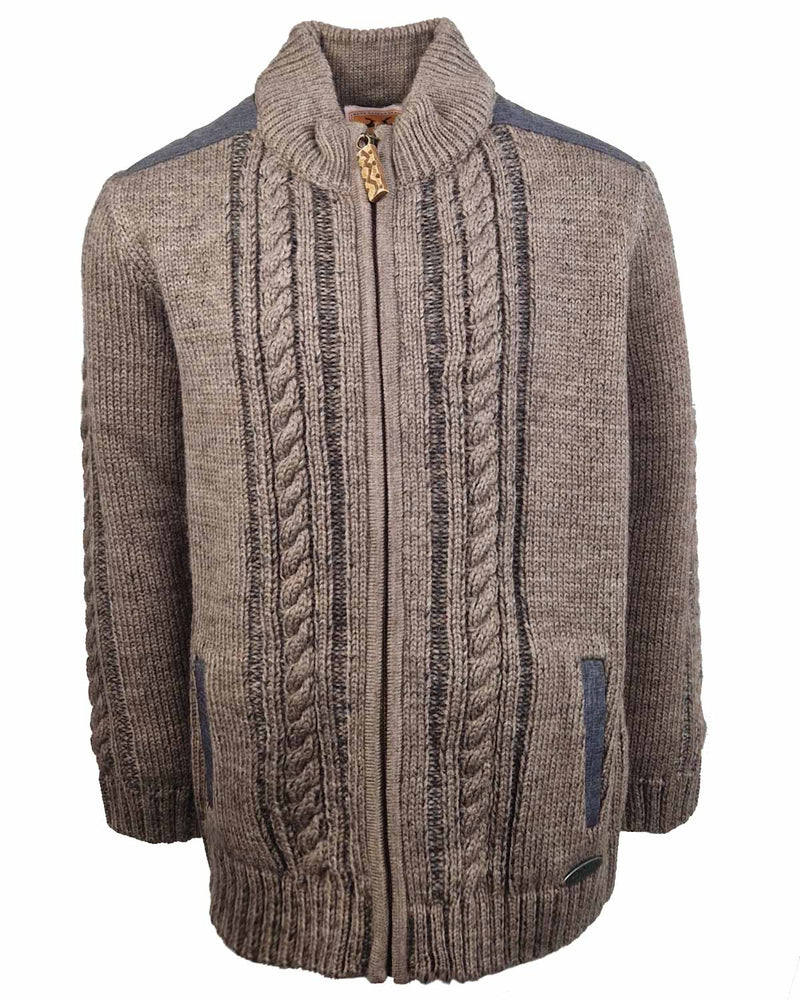 Maddox Jungen Strickjacke "Altwil" mit Zopfmuster | Braun