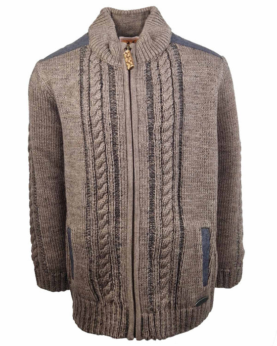 Maddox Jungen Strickjacke "Altwil" mit Zopfmuster | Braun