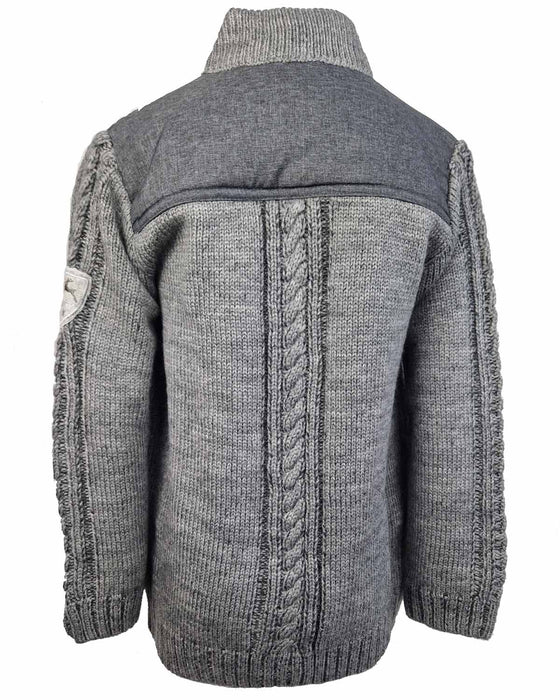 Maddox Jungen Strickjacke "Altwil" mit Zopfmuster | Grau