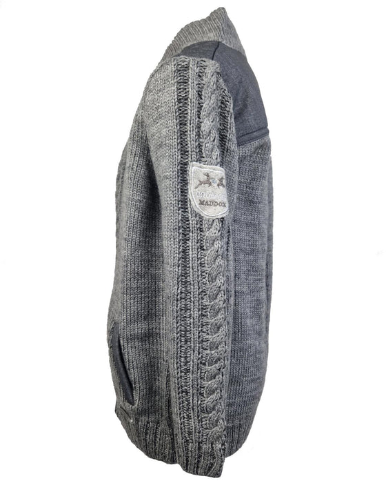 Maddox Jungen Strickjacke "Altwil" mit Zopfmuster | Grau
