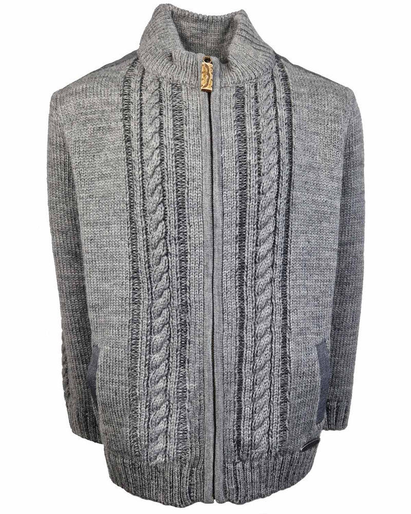 Maddox Jungen Strickjacke "Altwil" mit Zopfmuster | Grau