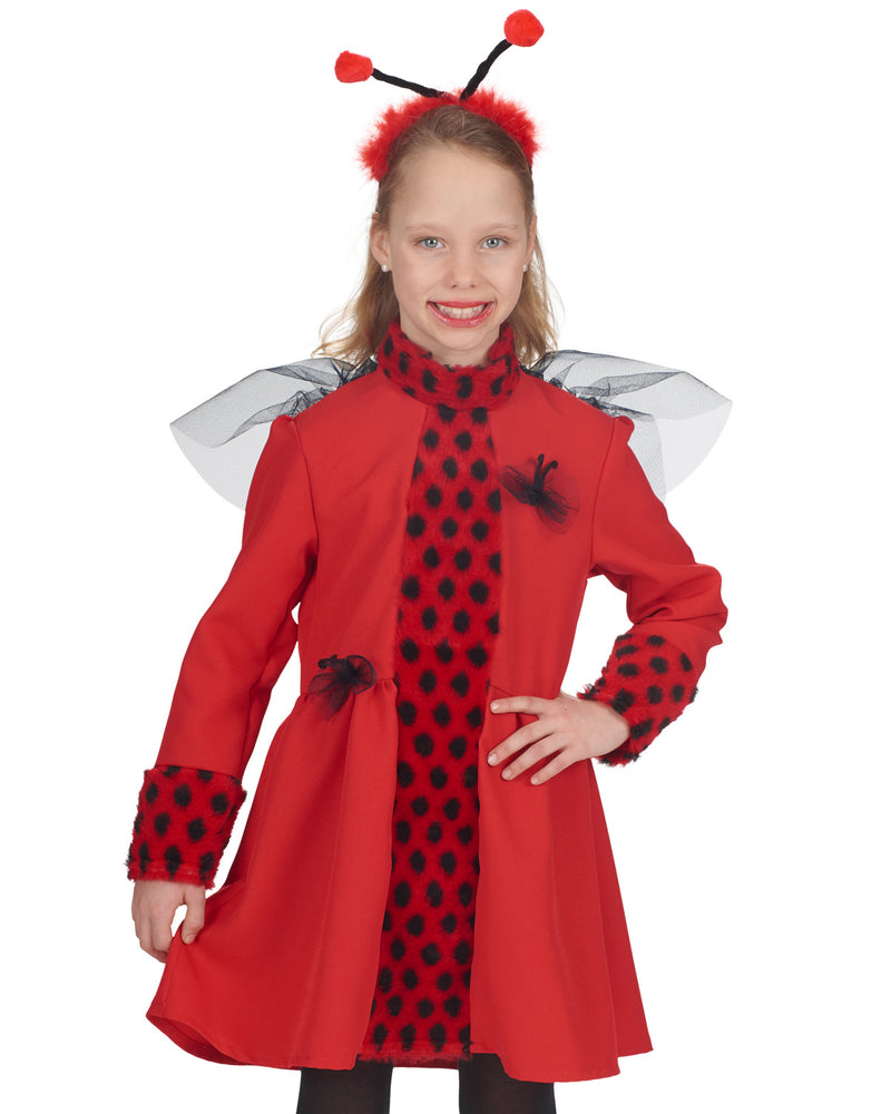 Marienkäfer Kinderkostüm für Mädchen | Kleid mit Haarreif und Flügel