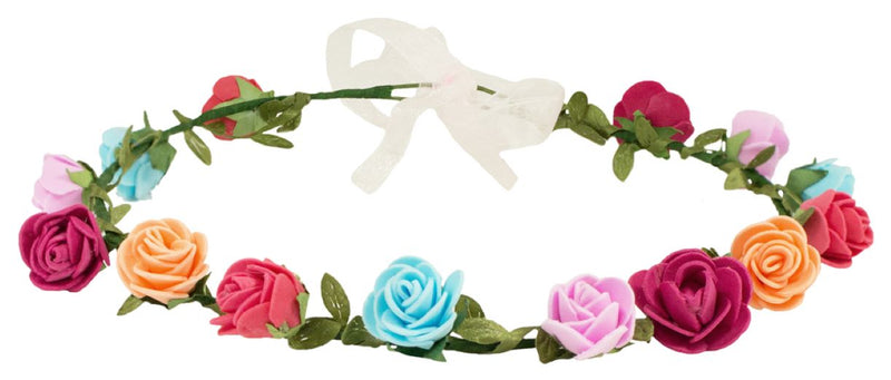 Blumenkranz Marina mit Röschen zum Binden - Mehrfarbig