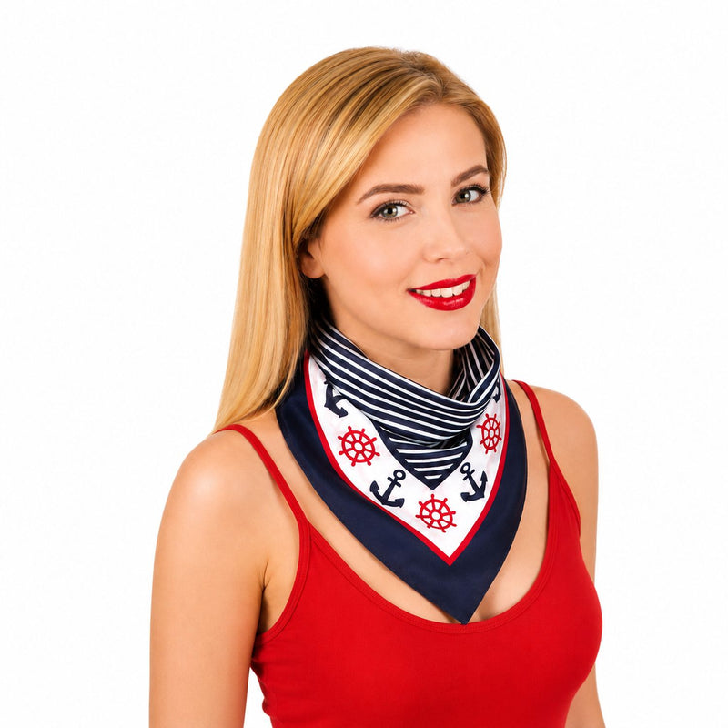 Matrosen Halstuch - Marine Bandana mit Anker | 55x55cm