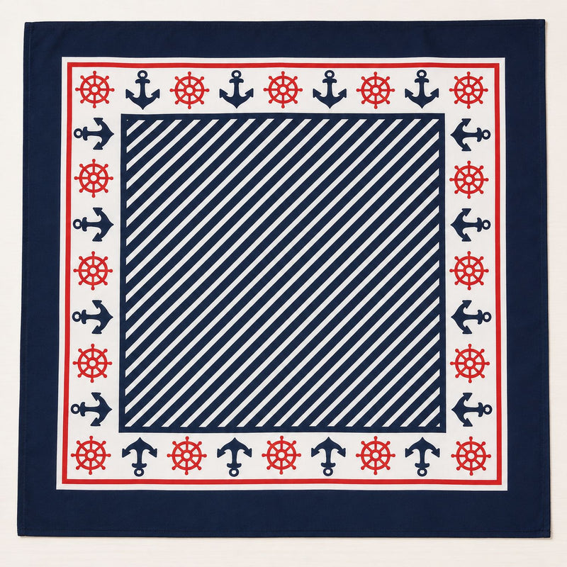Matrosen Halstuch - Marine Bandana mit Anker | 55x55cm