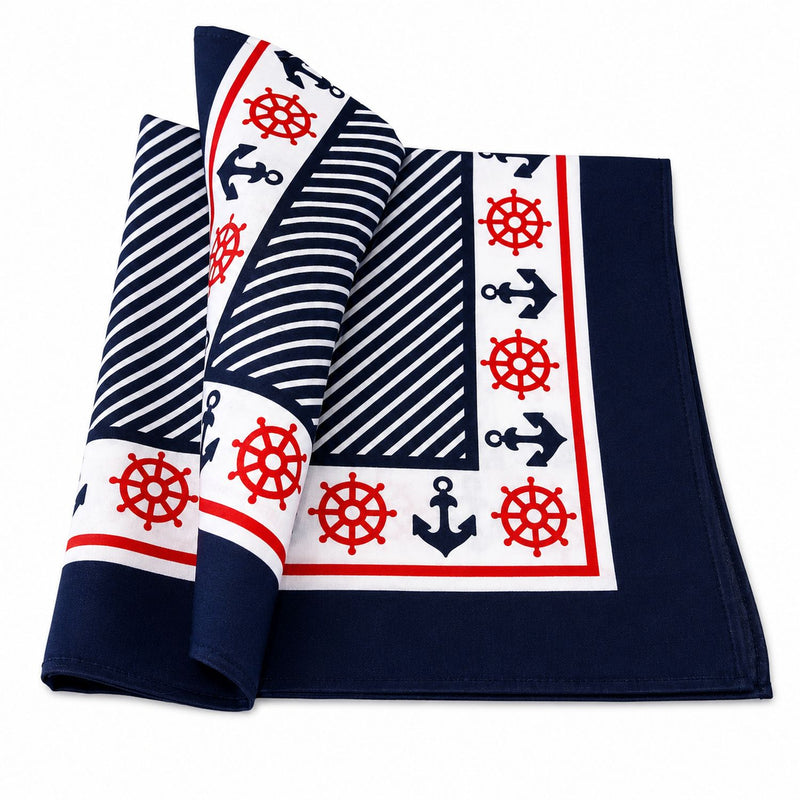 Matrosen Halstuch - Marine Bandana mit Anker | 55x55cm