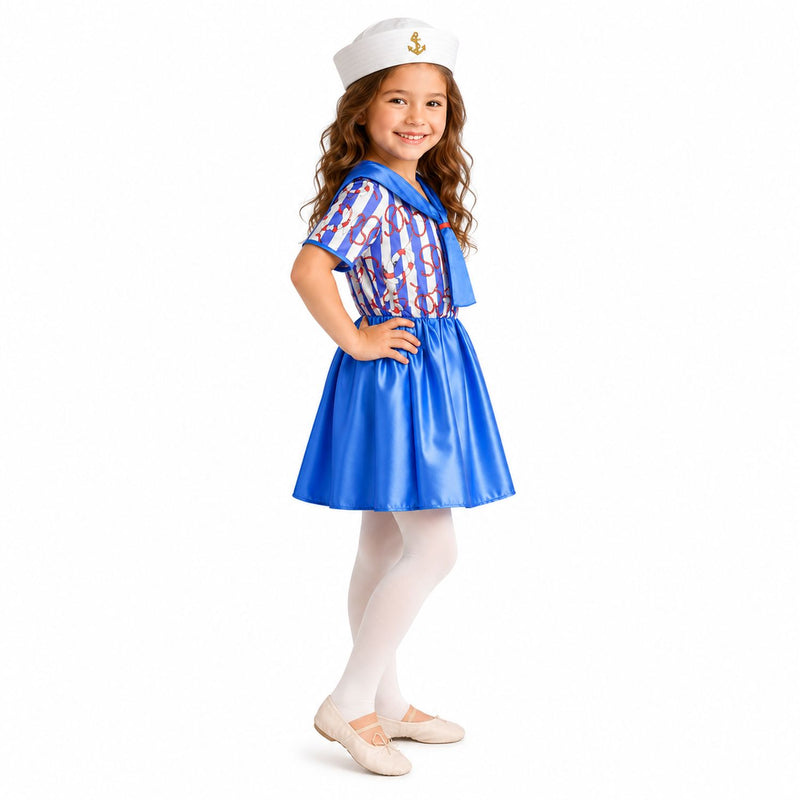 Kinder Matrosenkostüm "Betty" | Blau Weißes Kleid für Mädchen