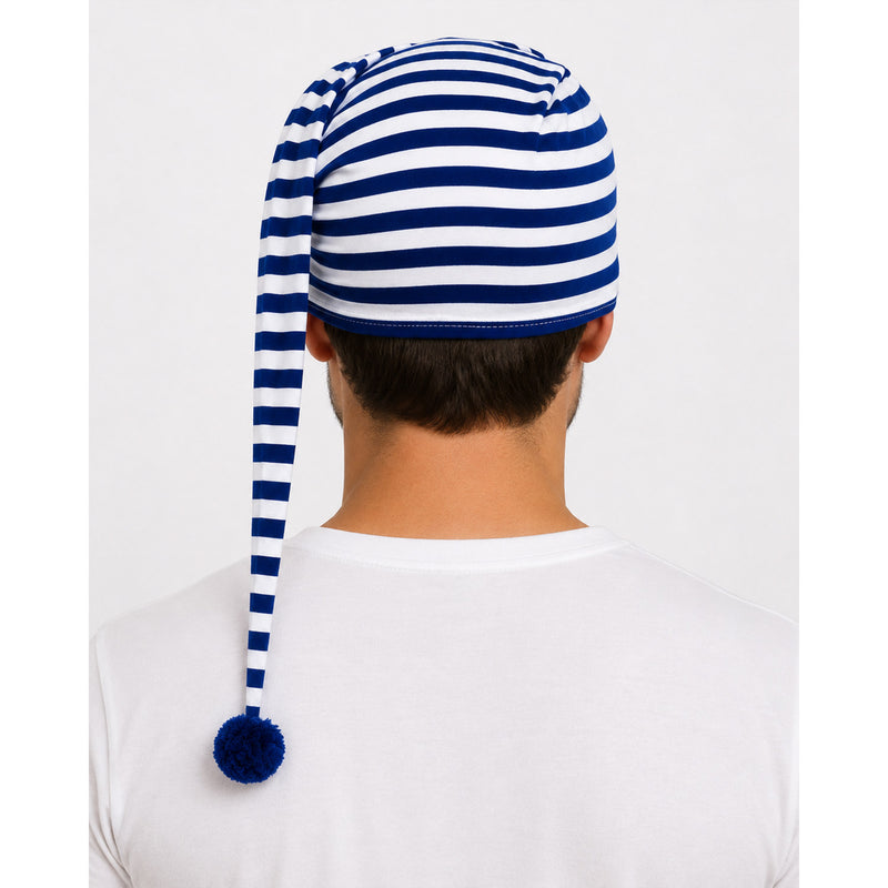 Maxi Schlafmütze für Erwachsene | Blau Weiß