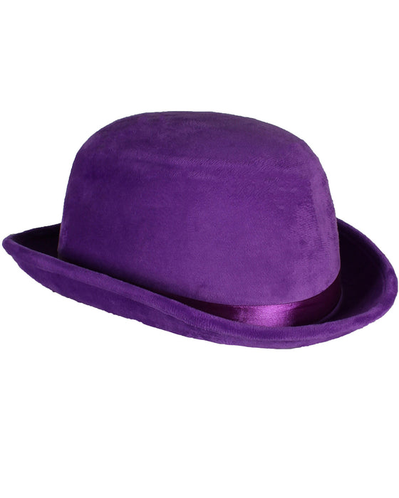 Melone "Top Colour" Velour mit Satinband 60 cm | Lila