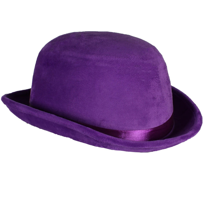 Melone "Top Colour" Velour mit Satinband 60 cm | Lila