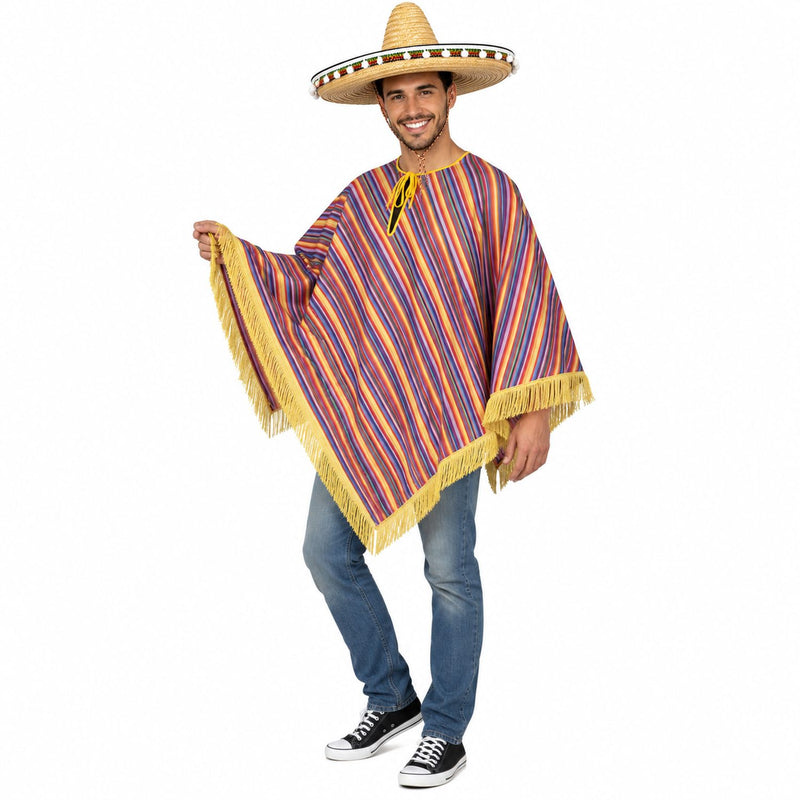 Mexiko Kostüm "Alechandro"  Poncho mit Fransen | für Damen und Herren