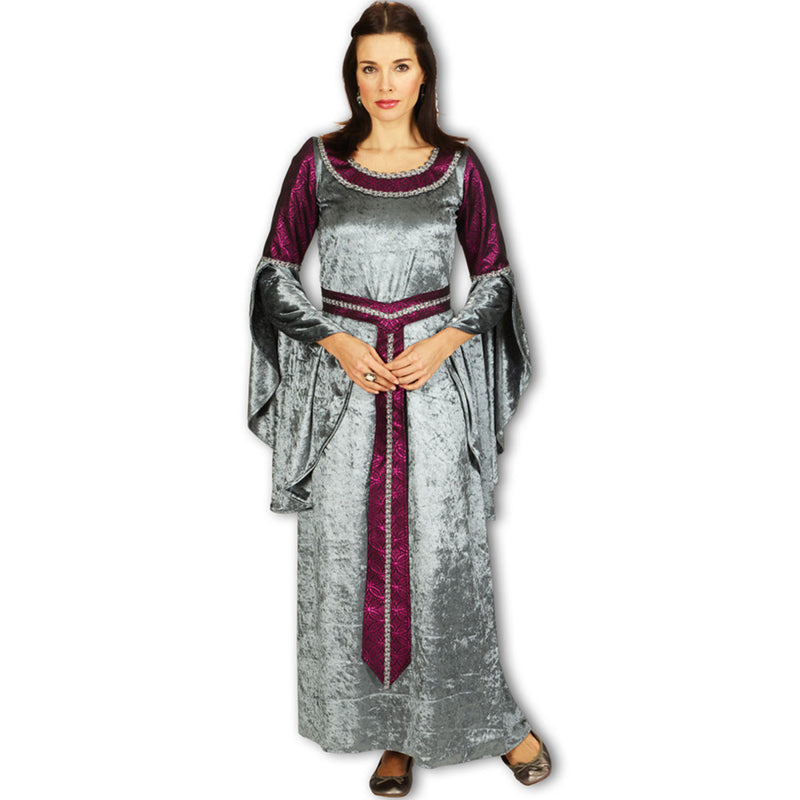 Hofdame Mittelalter Kostüm für Damen | Silber Bordeaux