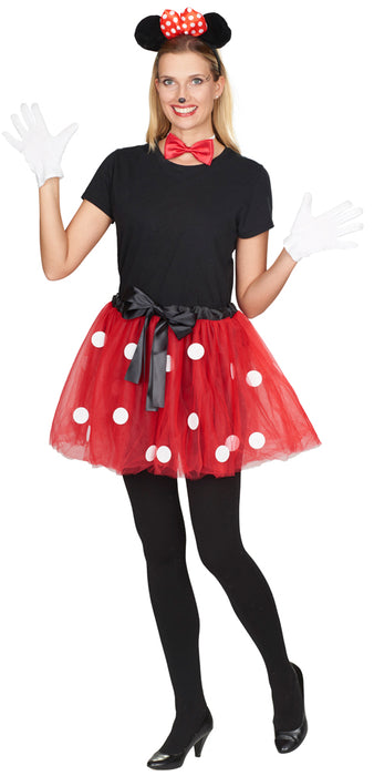 "Minnie Maus" Petticoat Tutu Rock - Länge 45cm | Rot Weiß