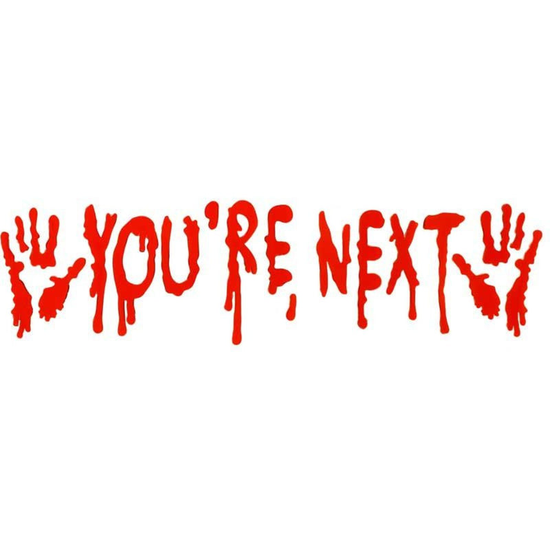 Halloween Gel-Fensteraufkleber "You´re Next" - 14 x 48,5 cm | Rot