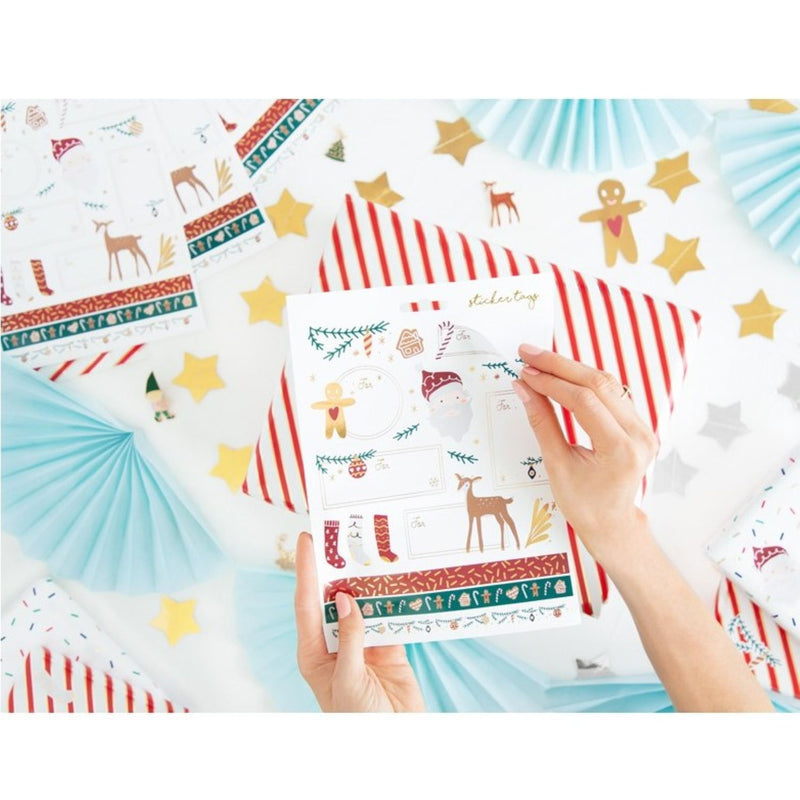Aufkleber Weihnachten verschiedene Designs 31 Stück | 4,59 x 2,57,5 cm