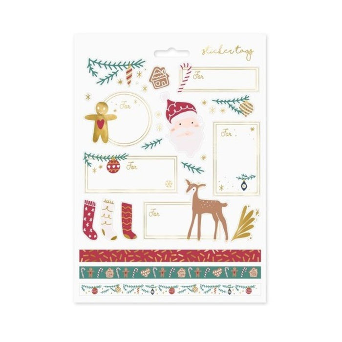 Aufkleber Weihnachten verschiedene Designs 31 Stück | 4,5–9 x 2,5–7,5 cm