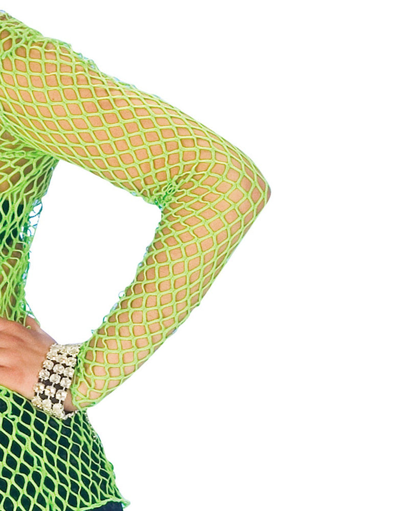 Neon Netz Shirt | Grün - Rave Rocker Disco Party Kostüm