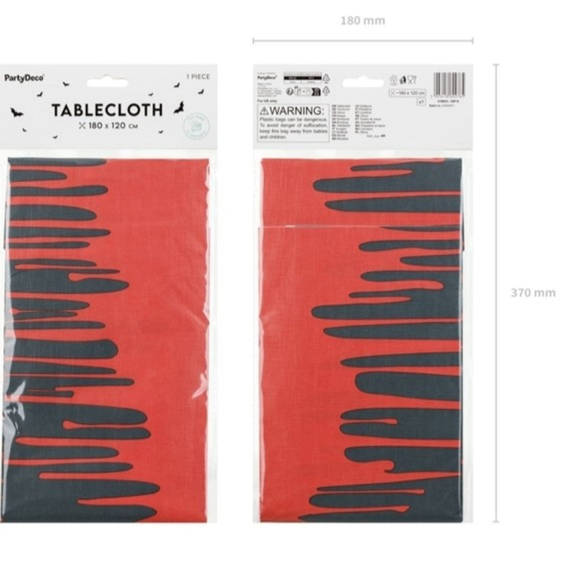 Tischdecke Papier "Tropfendes Blut" 180x120cm | Rot Schwarz